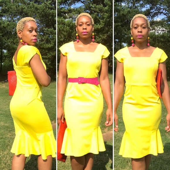 mermaid hem midi dress